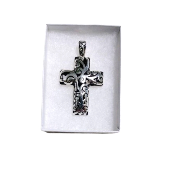 Silvertone Cross Pendant - Picture 7 of 10